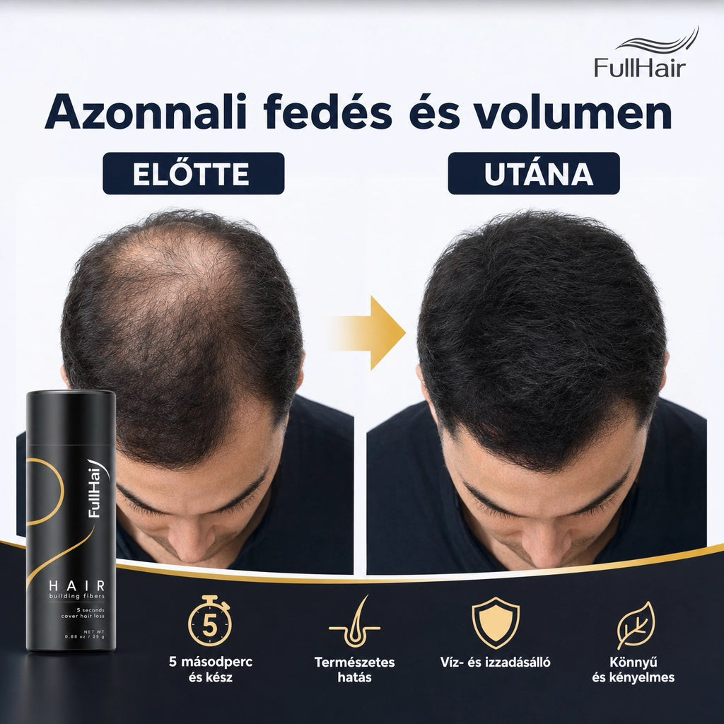 FullHair - Keratín Rostok Hajsűrítéshez 25G, Vízálló, Uniszex