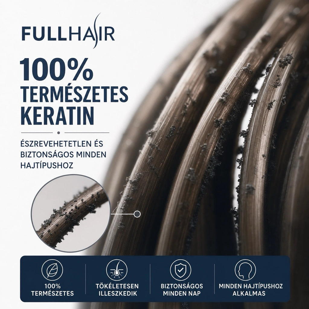 FullHair - Keratín Rostok Hajsűrítéshez 25G, Vízálló, Uniszex