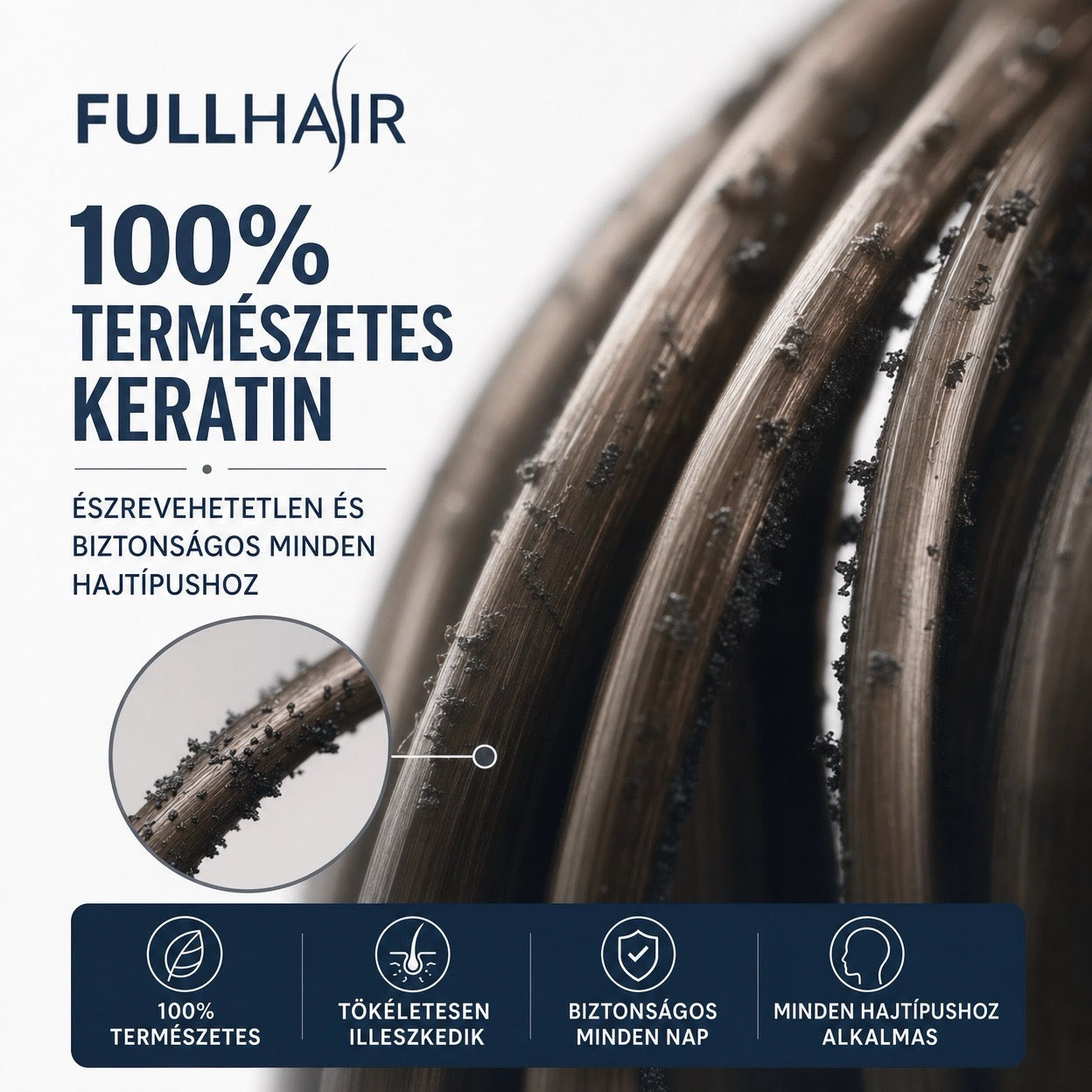 FullHair - Keratín Rostok Hajsűrítéshez 25G, Vízálló, Uniszex
