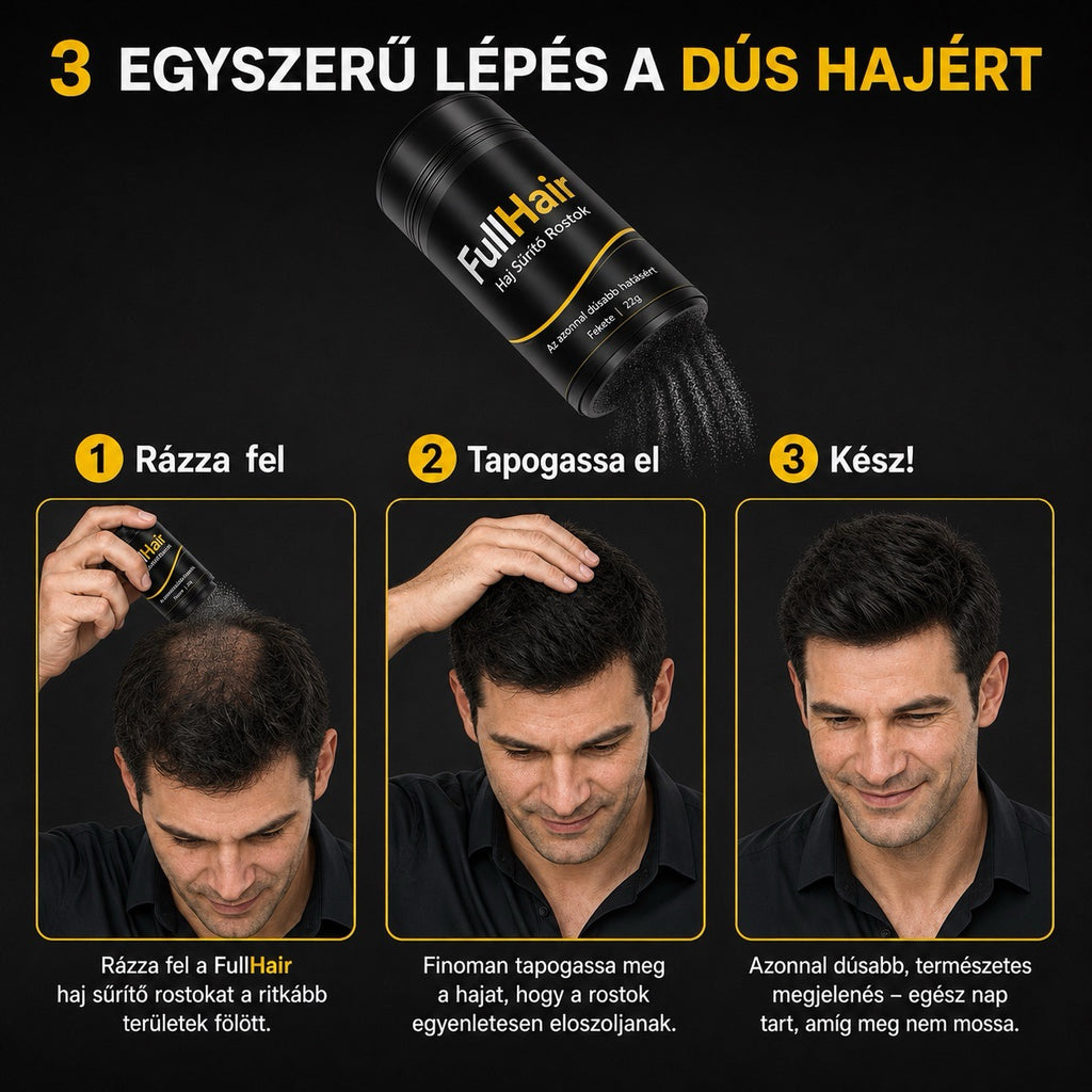 FullHair - Keratín Rostok Hajsűrítéshez 25G, Vízálló, Uniszex